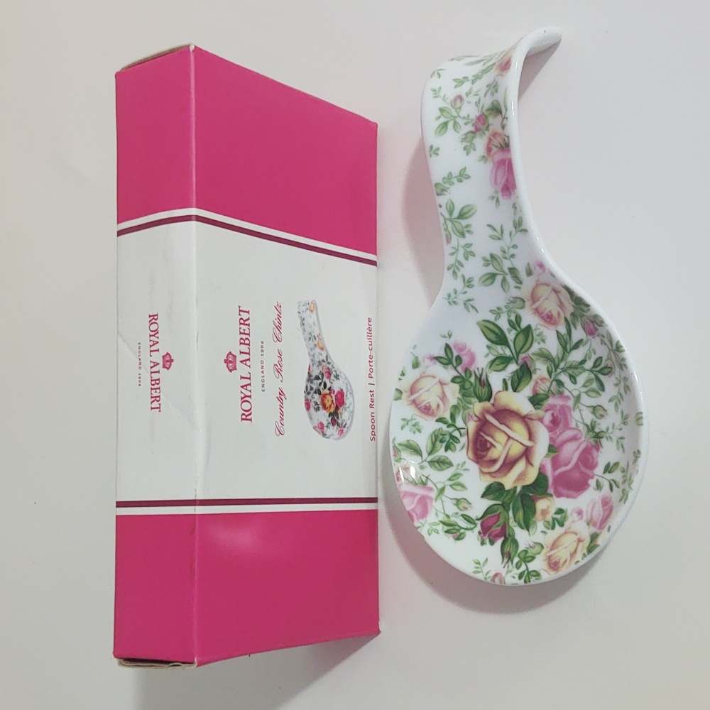 Vintage | Royal Albert England 1904 Country Rose Chintz Spoon Rest/Holder